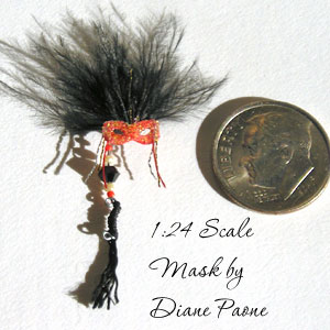 Dollhouse Miniature Mardi Gras Mask by Diane Paone