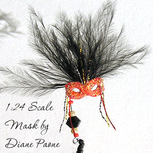 Dollhouse Miniature Mardi Gras Mask by Diane Paone