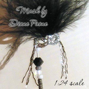 Dollhouse Miniature Mardi Gras Mask by Diane Paone