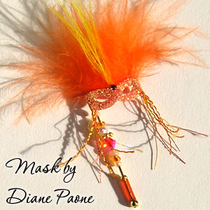 Dollhouse Miniature Mardi Gras Mask by Diane Paone