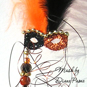 Miniature Carnival Mask by Diane Paone