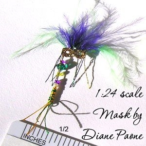 Dollhouse Miniature Mardi Gras Mask