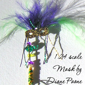 Dollhouse Miniature Mardi Gras Mask