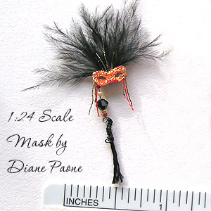 Dollhouse Miniature Mardi Gras Mask by Diane Paone