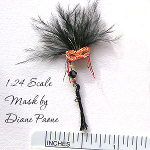 Dollhouse Miniature Mardi Gras Mask by Diane Paone