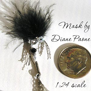 Dollhouse Miniature Mardi Gras Mask by Diane Paone