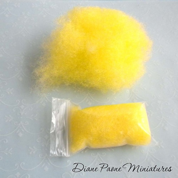 Easter Grass YELLOW Super Fine for Miniature Easter Baskets  Dollhouse